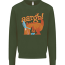 Easter Egg T-Rex as a Bunny Dinosaur Funny Kids Sweatshirt Jumper Forest Green