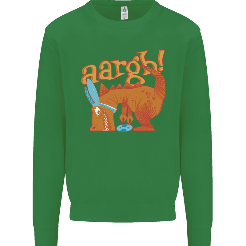 Easter Egg T-Rex as a Bunny Dinosaur Funny Kids Sweatshirt Jumper Irish Green