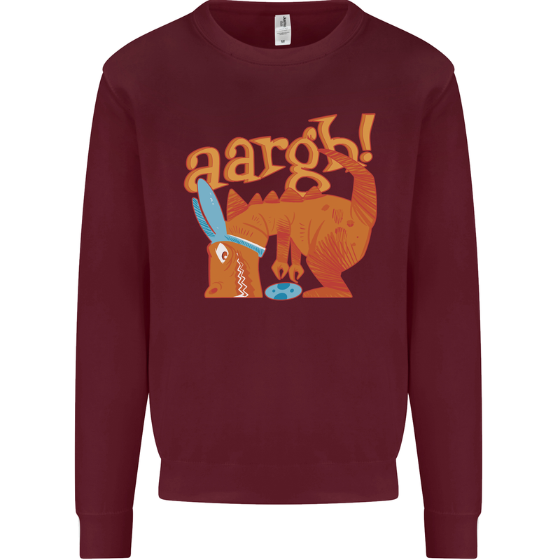 Easter Egg T-Rex as a Bunny Dinosaur Funny Kids Sweatshirt Jumper Maroon