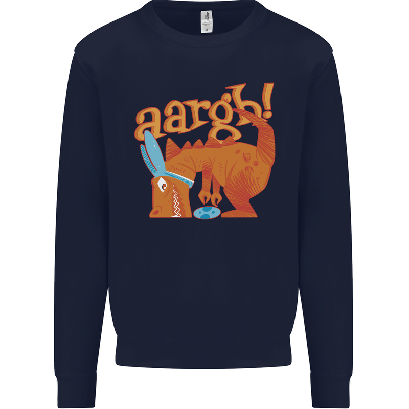 Easter Egg T-Rex as a Bunny Dinosaur Funny Kids Sweatshirt Jumper Navy Blue