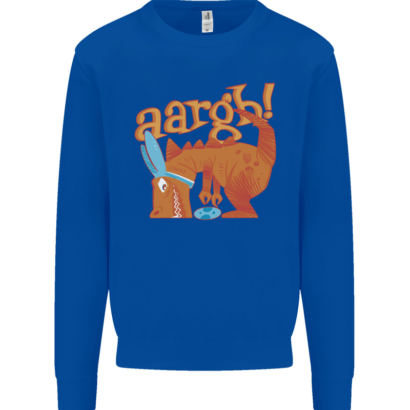 Easter Egg T-Rex as a Bunny Dinosaur Funny Kids Sweatshirt Jumper Royal Blue