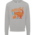 Easter Egg T-Rex as a Bunny Dinosaur Funny Kids Sweatshirt Jumper Sports Grey
