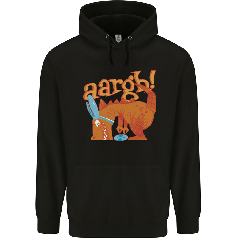 Easter Egg T-Rex as a Bunny Dinosaur Funny Mens 80% Cotton Hoodie Black