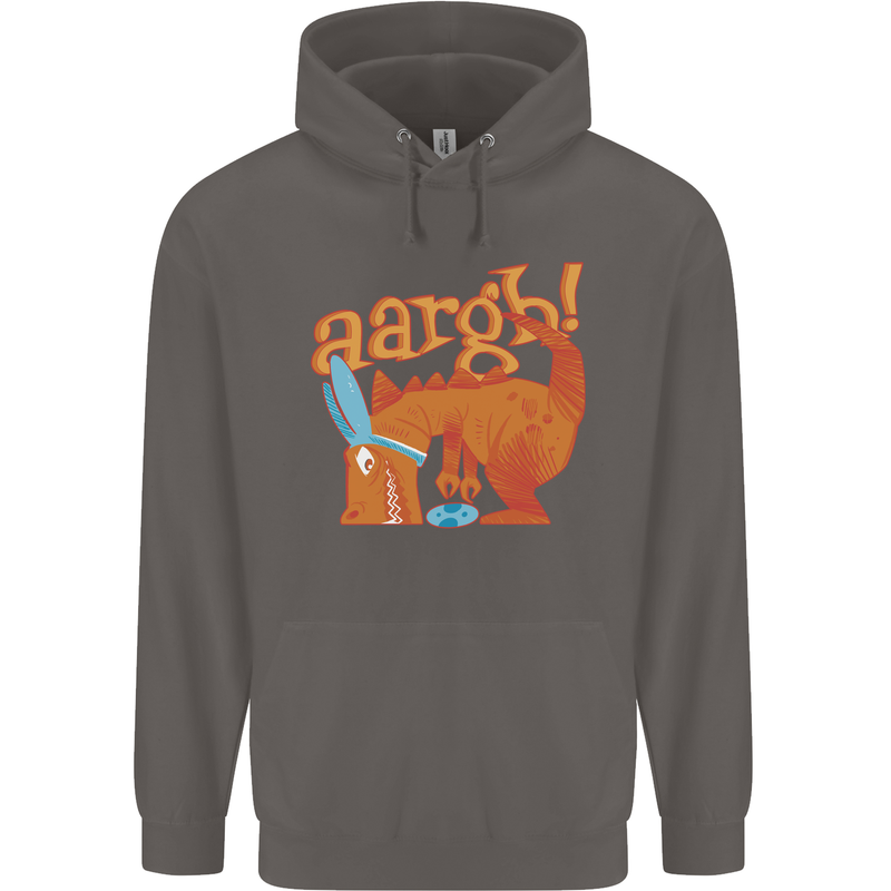 Easter Egg T-Rex as a Bunny Dinosaur Funny Mens 80% Cotton Hoodie Charcoal
