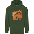 Easter Egg T-Rex as a Bunny Dinosaur Funny Mens 80% Cotton Hoodie Forest Green