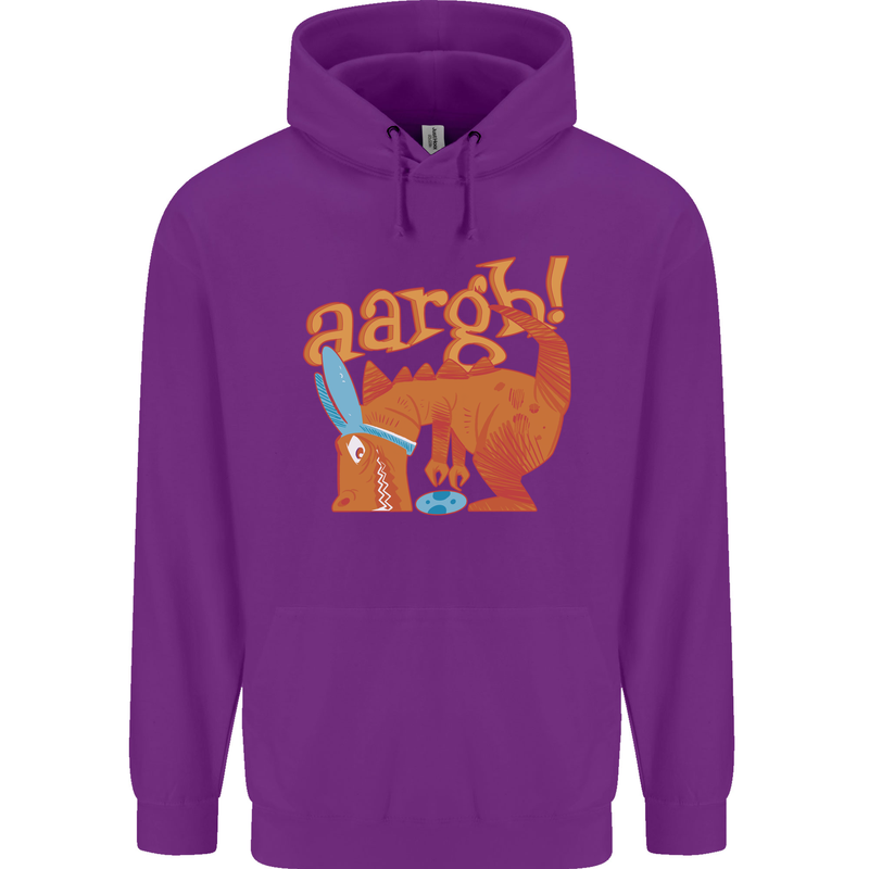 Easter Egg T-Rex as a Bunny Dinosaur Funny Mens 80% Cotton Hoodie Purple