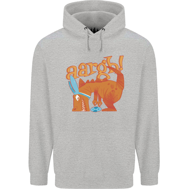 Easter Egg T-Rex as a Bunny Dinosaur Funny Mens 80% Cotton Hoodie Sports Grey