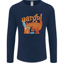 Easter Egg T-Rex as a Bunny Dinosaur Funny Mens Long Sleeve T-Shirt Navy Blue