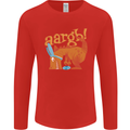 Easter Egg T-Rex as a Bunny Dinosaur Funny Mens Long Sleeve T-Shirt Red
