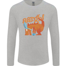 Easter Egg T-Rex as a Bunny Dinosaur Funny Mens Long Sleeve T-Shirt Sports Grey
