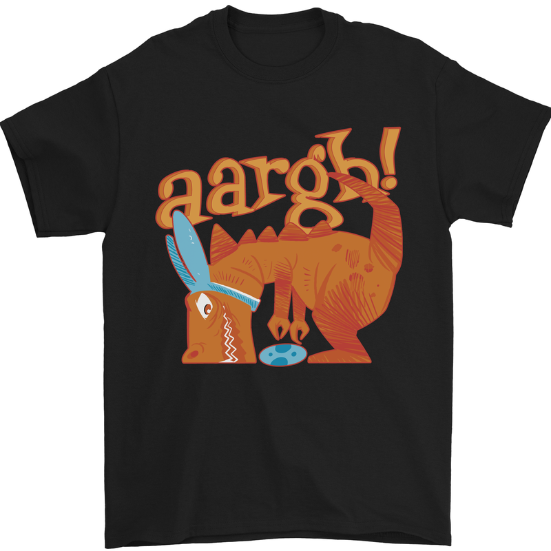 Easter Egg T-Rex as a Bunny Dinosaur Funny Mens T-Shirt Cotton Gildan Black