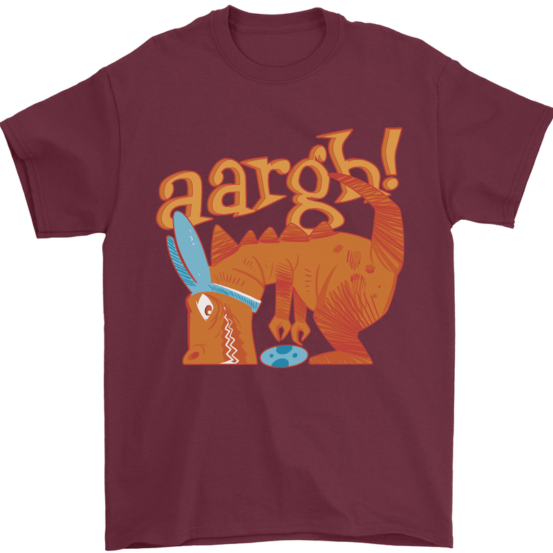 Easter Egg T-Rex as a Bunny Dinosaur Funny Mens T-Shirt Cotton Gildan Maroon