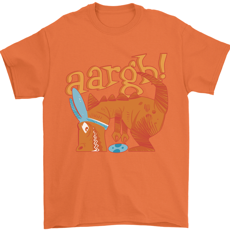 Easter Egg T-Rex as a Bunny Dinosaur Funny Mens T-Shirt Cotton Gildan Orange