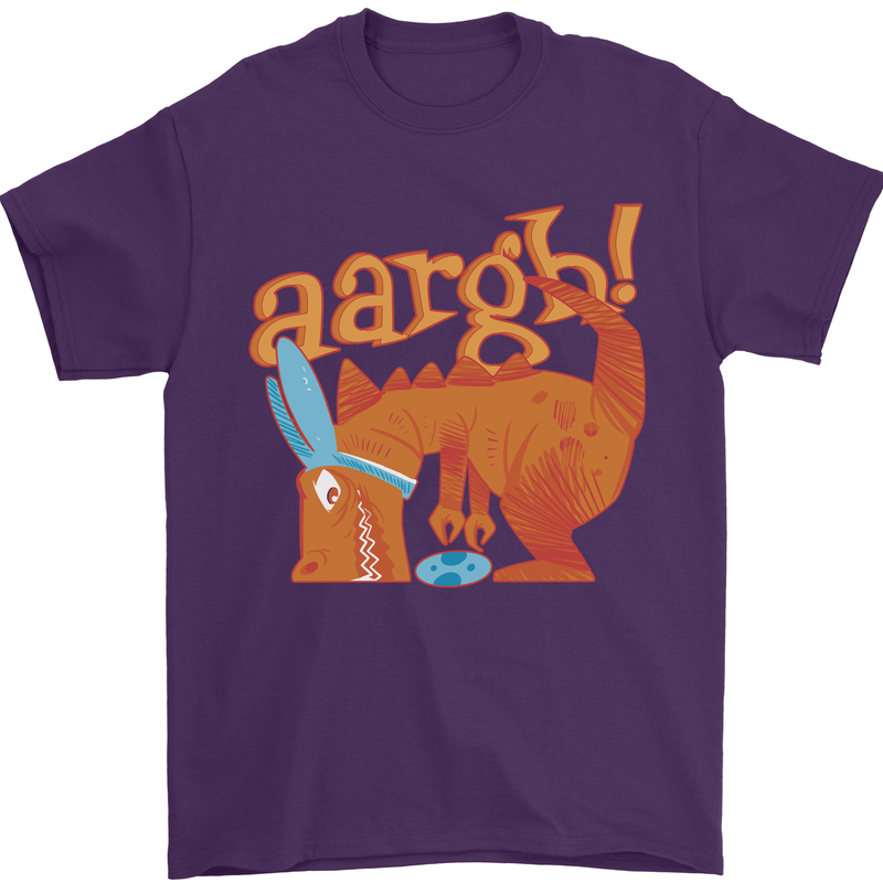 Easter Egg T-Rex as a Bunny Dinosaur Funny Mens T-Shirt Cotton Gildan Purple