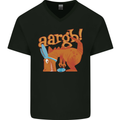 Easter Egg T-Rex as a Bunny Dinosaur Funny Mens V-Neck Cotton T-Shirt Black