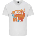 Easter Egg T-Rex as a Bunny Dinosaur Funny Mens V-Neck Cotton T-Shirt White