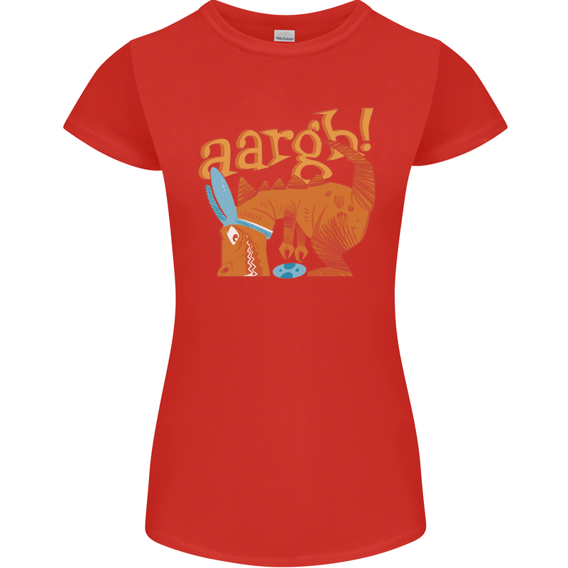 Easter Egg T-Rex as a Bunny Dinosaur Funny Womens Petite Cut T-Shirt Red