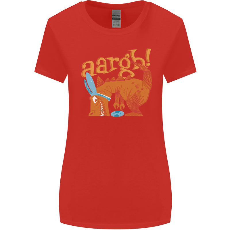 Easter Egg T-Rex as a Bunny Dinosaur Funny Womens Wider Cut T-Shirt Red