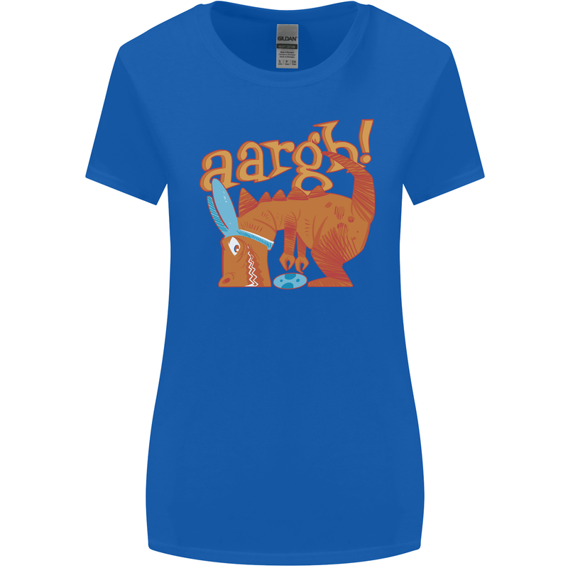 Easter Egg T-Rex as a Bunny Dinosaur Funny Womens Wider Cut T-Shirt Royal Blue