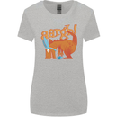 Easter Egg T-Rex as a Bunny Dinosaur Funny Womens Wider Cut T-Shirt Sports Grey
