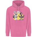 Easter Funny Chicken Eggs & Rabbit Childrens Kids Hoodie Azalea