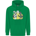 Easter Funny Chicken Eggs & Rabbit Childrens Kids Hoodie Irish Green