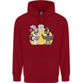 Easter Funny Chicken Eggs & Rabbit Childrens Kids Hoodie Red