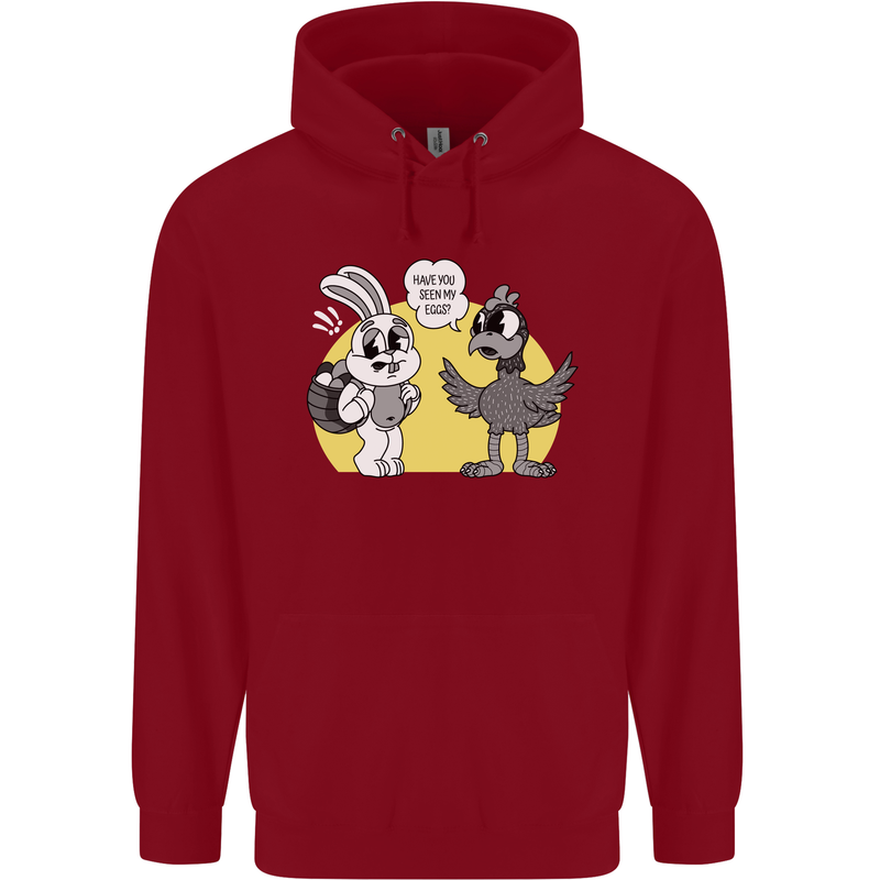Easter Funny Chicken Eggs & Rabbit Childrens Kids Hoodie Red