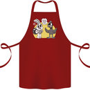 Easter Funny Chicken Eggs & Rabbit Cotton Apron 100% Organic Maroon