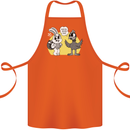 Easter Funny Chicken Eggs & Rabbit Cotton Apron 100% Organic Orange