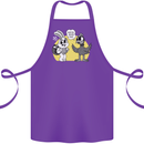 Easter Funny Chicken Eggs & Rabbit Cotton Apron 100% Organic Purple