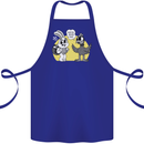 Easter Funny Chicken Eggs & Rabbit Cotton Apron 100% Organic Royal Blue