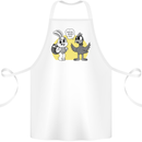 Easter Funny Chicken Eggs & Rabbit Cotton Apron 100% Organic White