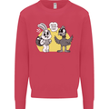 Easter Funny Chicken Eggs & Rabbit Kids Sweatshirt Jumper Heliconia