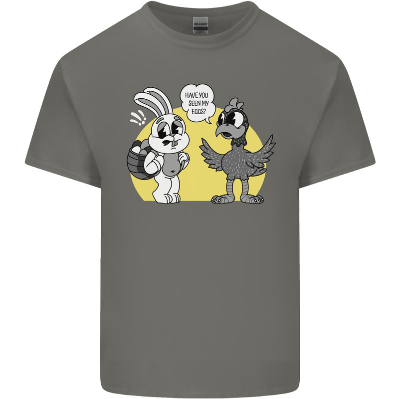 Easter Funny Chicken Eggs & Rabbit Kids T-Shirt Childrens Charcoal