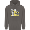 Easter Funny Chicken Eggs & Rabbit Mens 80% Cotton Hoodie Charcoal