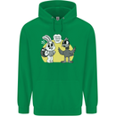 Easter Funny Chicken Eggs & Rabbit Mens 80% Cotton Hoodie Irish Green