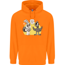 Easter Funny Chicken Eggs & Rabbit Mens 80% Cotton Hoodie Orange