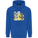 Easter Funny Chicken Eggs & Rabbit Mens 80% Cotton Hoodie Royal Blue