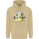 Easter Funny Chicken Eggs & Rabbit Mens 80% Cotton Hoodie Sand