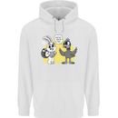 Easter Funny Chicken Eggs & Rabbit Mens 80% Cotton Hoodie White