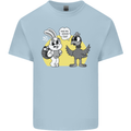 Easter Funny Chicken Eggs & Rabbit Mens Cotton T-Shirt Tee Top Light Blue