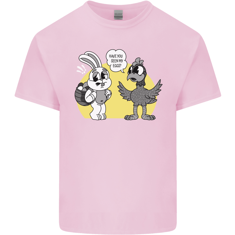 Easter Funny Chicken Eggs & Rabbit Mens Cotton T-Shirt Tee Top Light Pink