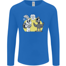 Easter Funny Chicken Eggs & Rabbit Mens Long Sleeve T-Shirt Royal Blue