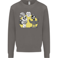 Easter Funny Chicken Eggs & Rabbit Mens Sweatshirt Jumper Charcoal