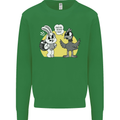 Easter Funny Chicken Eggs & Rabbit Mens Sweatshirt Jumper Irish Green