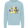 Easter Funny Chicken Eggs & Rabbit Mens Sweatshirt Jumper Light Blue