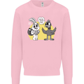 Easter Funny Chicken Eggs & Rabbit Mens Sweatshirt Jumper Light Pink