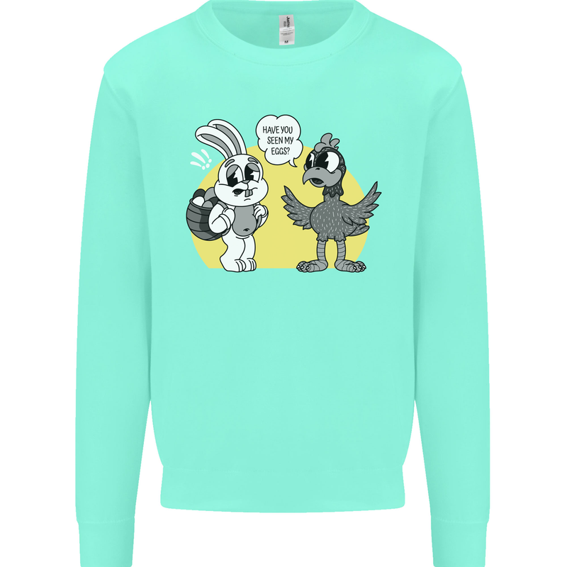 Easter Funny Chicken Eggs & Rabbit Mens Sweatshirt Jumper Peppermint