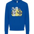 Easter Funny Chicken Eggs & Rabbit Mens Sweatshirt Jumper Royal Blue